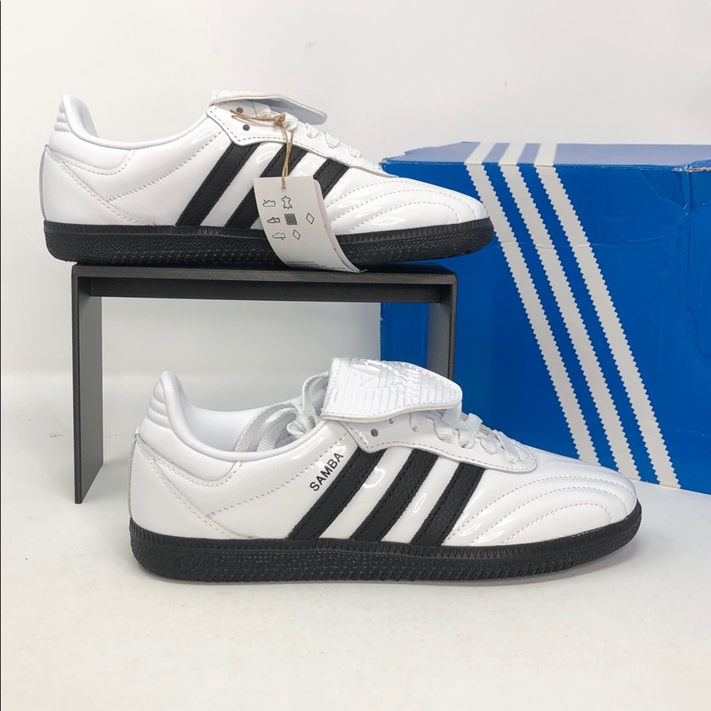 Adidas Women’s Samba LT Long Tongue JI2706 Patent Leather White Shoes- Size 5.5